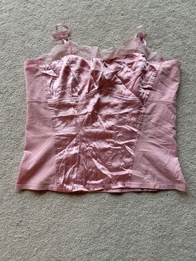 All silk front panel, pink camisole, Anne Klein, large